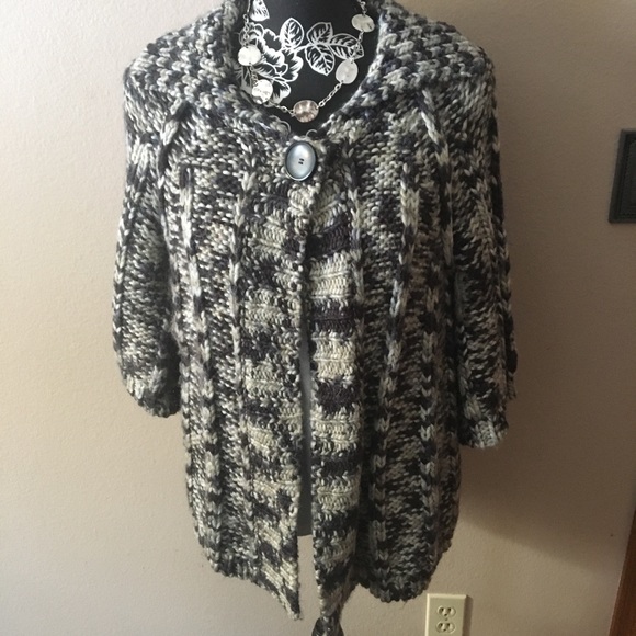 Leo & Nicole Sweaters - LEO & NICOLE LG BLUE-GRAY, LIGHT GRAY, & DARK GRAY WOOL BLEND KNIT SWEATER